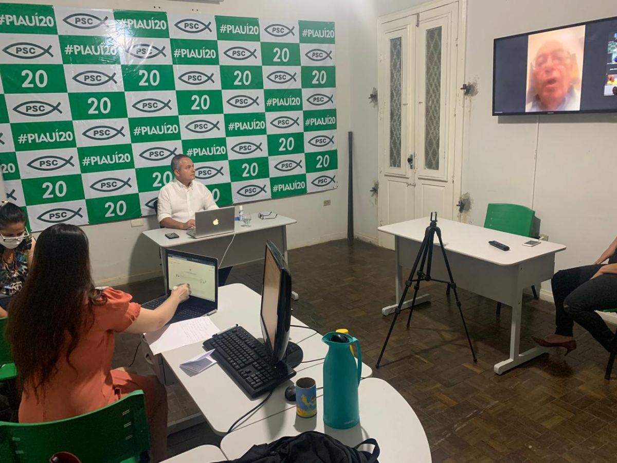 Reuni&atilde;o virtual do partido. Foto: Assessoria