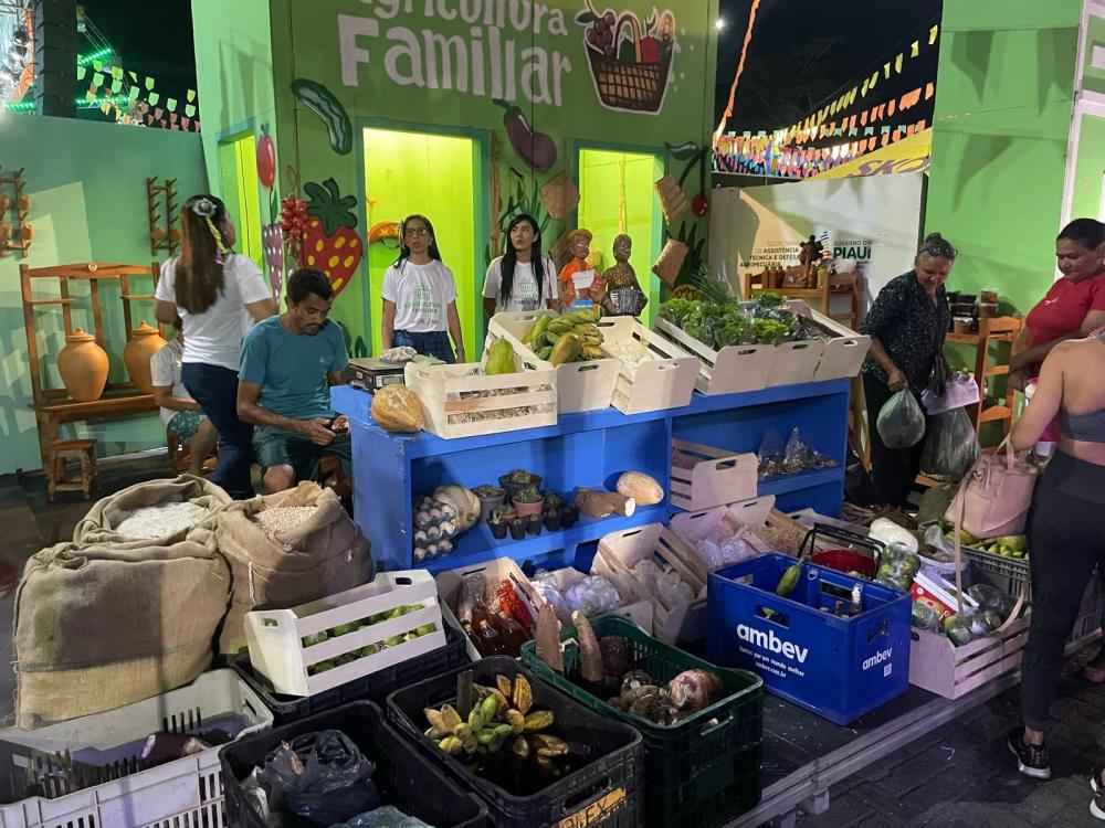 Pequenos produtores aproveitam a Cidade Junina para vender mercadorias produzidas pela agricultura familiar