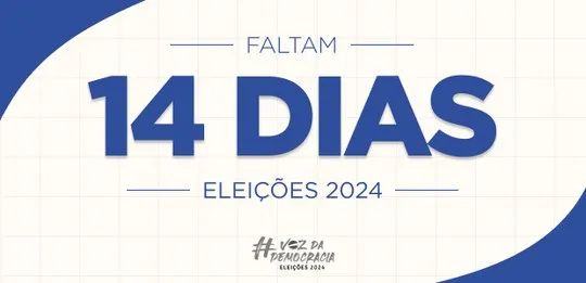 Faltam apenas 14 dias para as eleições 2024; candidatos não podem mais ser presos