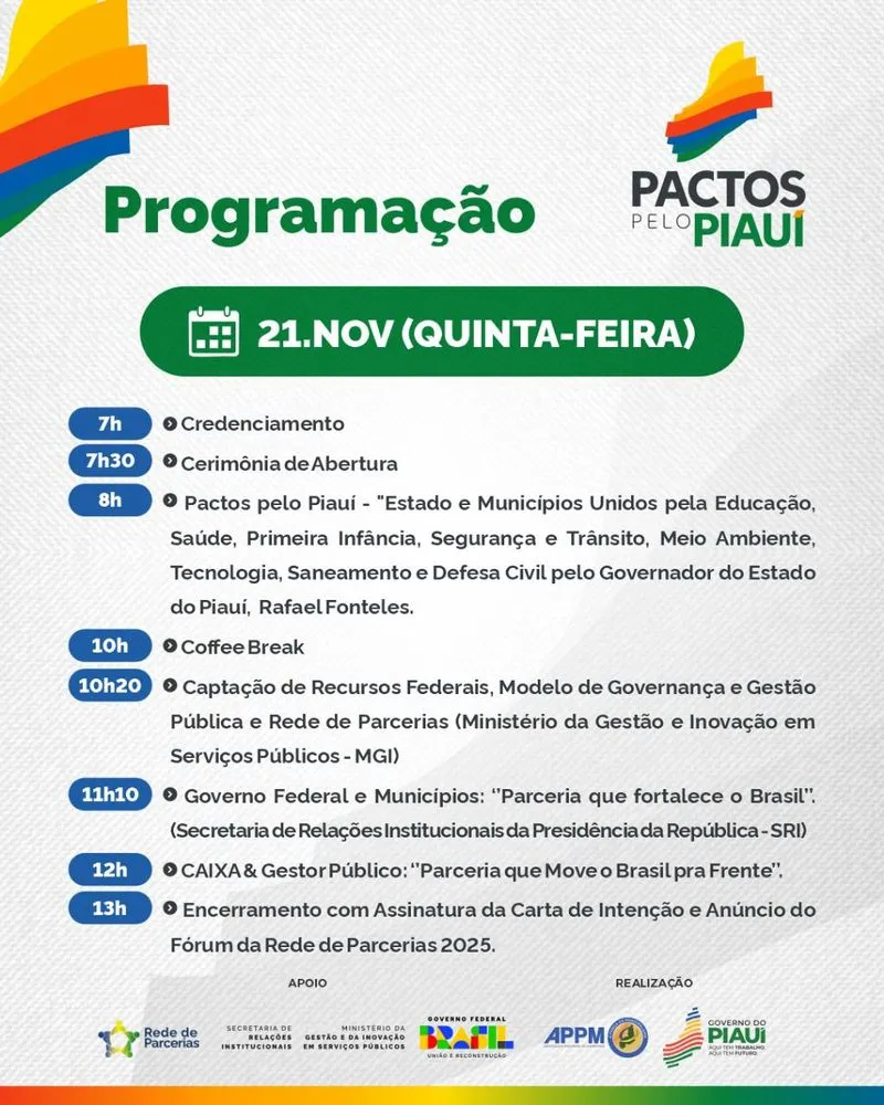 Pactos pelo Piauí reúne mais de 200 prefeitos eleitos e reeleitos nesta quinta (21)