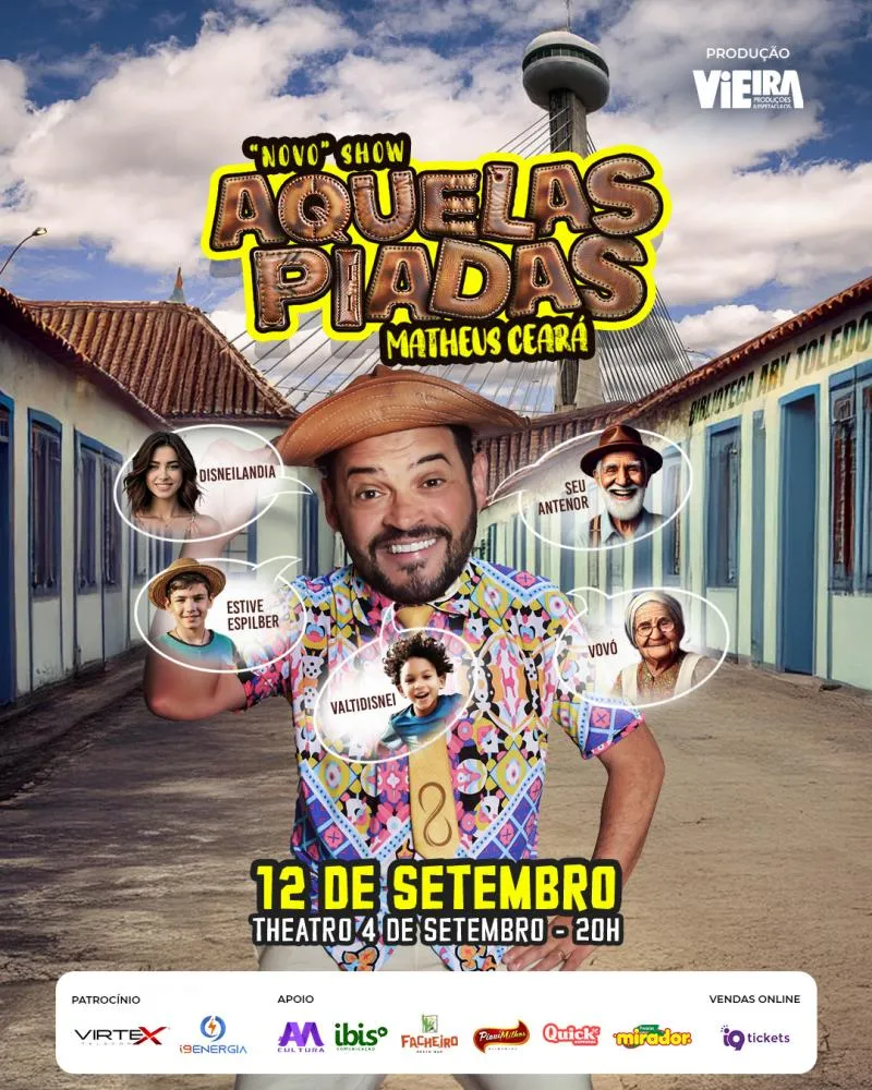 Matheus Ceará apresenta seu novo show “Aquelas Piadas” em Teresina no próximo dia 12 de setembro
