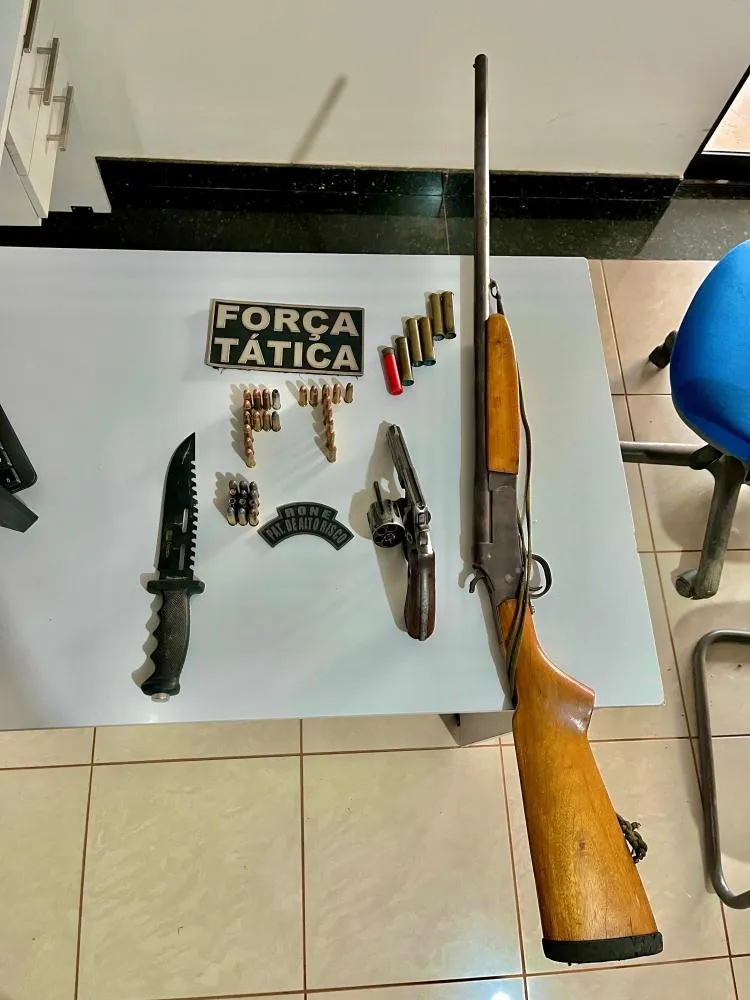 Polícia Militar apreende armas durante ocorrência de violência doméstica no interior do Piauí