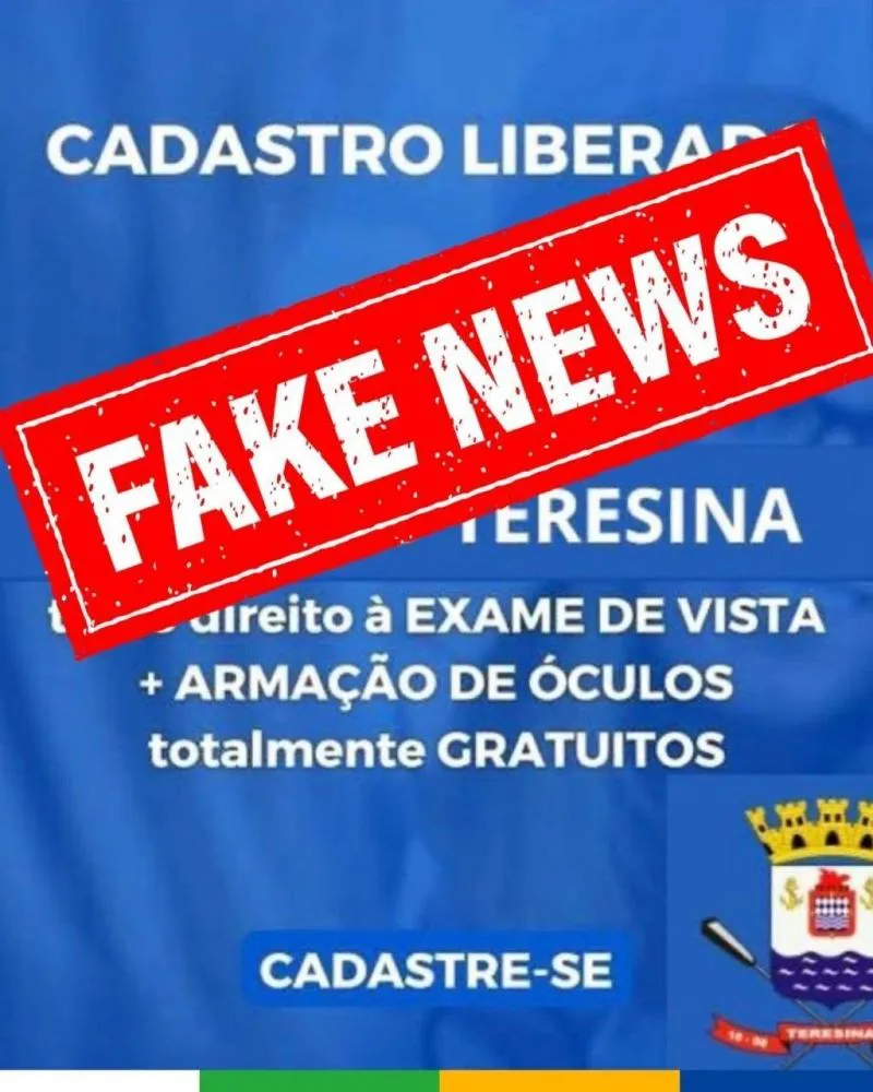 Prefeitura de Teresina alerta sobre notícia falsa envolvendo exames de vista e óculos gratuitos