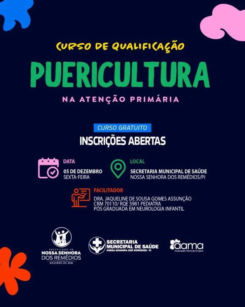 Secretaria de Saúde de Nossa Senhora dos Remédios promove curso de qualificação em puericultura 