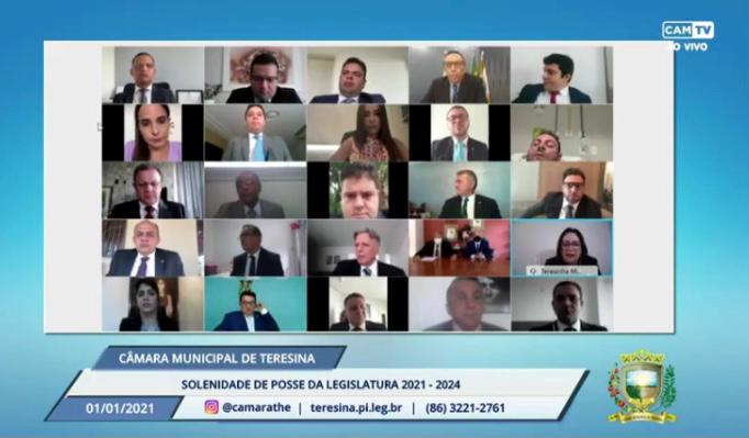 Dr. Pessoa, Robert Rios e vereadores eleitos de Teresina tomam posse de forma virtual
